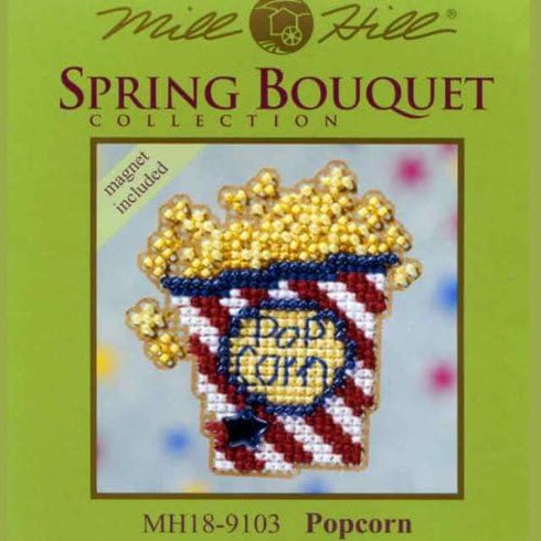 Popcorn Beaded Counted Cross Stitch Ornament Kit Mill Hill 2009 Spring Bouquet MH189103...
