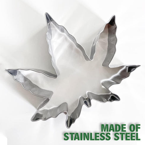Marijuana Leaf Plant Cookie Cutter Stainless Steel 4" Smoke Pot Joint Leaf Bud Cake Mold for DIY Pastry Bakeware Brownie Biscuit Clay Mould Decora...