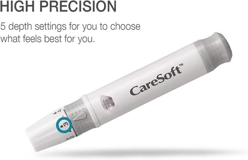 CareSoft Lancing Device - Compatible with CareSens Blood Glucose Monitoring Kit, Lancets and Most (Round/Universal) Diabetic Lancets...
