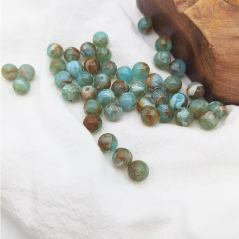 INSPIRELLE 8mm Acrylic Beads 300pcs Marble Patterns Round Loose Beads for Jewelry Bracelets Necklace Making...