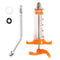 1 Pcs Goats Feed Water Distributor, Reusable, Drench Nozzle, Adjustable Dosage, for Goats, Sheep, Horse, Pig, Dog, Cattle, Cat Supplies (Orange 10...