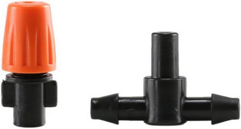 Daycount® Pack of 10 Automatic Watering Mini Adjustable Atomizing nozzle Irrigation Drippers 360 Degree Emitter Drip System Orange Nozzle...