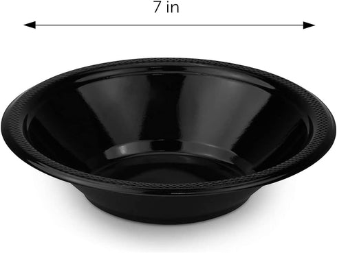 DecorRack 24 Small Plastic Bowls, 7 inch Disposable Popcorn, Soup, and Salad Bowls, Kids Birthday and Holiday Party Supplies, Fruit Snack Serving ...