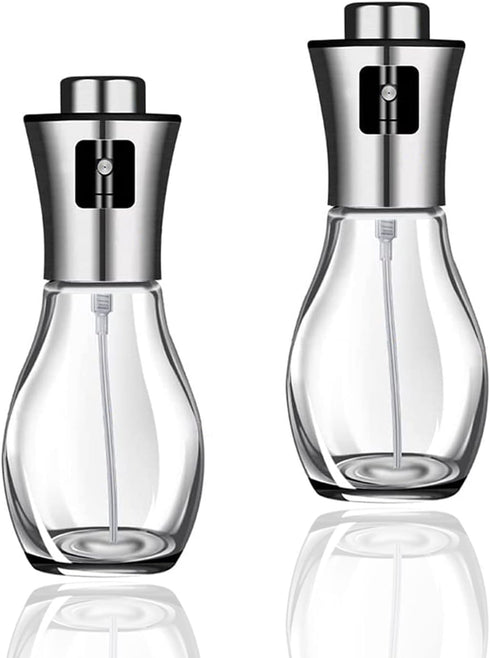 Oil Sprayer for Cooking, Olive Oil Sprayer Mister for Air Fryer, 200ml Glass Olive Oil Spray Bottle, Oil Spritzer Dispenser for Kitchen Baking Fry...