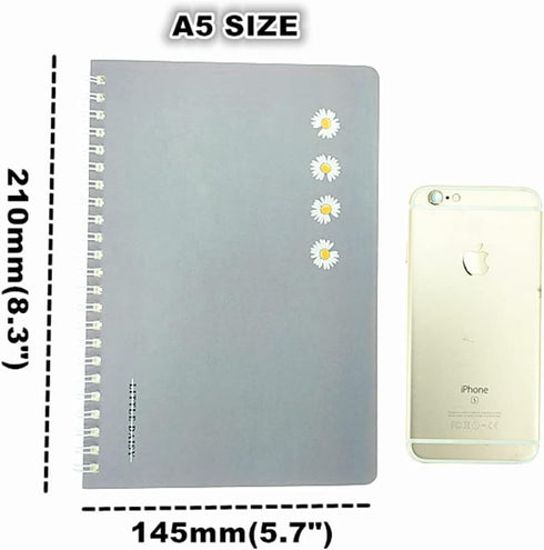 ALIMITOPIA 4 Pack Spiral Notebook Journal,Wirebound Ruled Sketch Book NotePad Diary Memo Planner,A5 Size(8.3X5.7) & 60 sheets...
