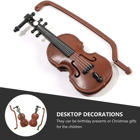 BESTOYARD 20 Sets Miniature Violin Tiny Violin Mini Musical Instrument Miniature Violin Model Dollhouse Furniture Crafts Ornament for Dollhouse Fa...
