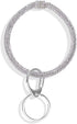 Rhinestone Wearable Keyring Bangle Sparkle Bracelet keychain Wristlet Key Chain for Women, Silver, 3 Inch...