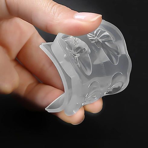 AKOAK 4 Pcs Silicone Nail Carving Mold Candy Bear Jelly Carving Geometric Model Phototherapy Glue Filling Mold DIY Nail Art Tools...