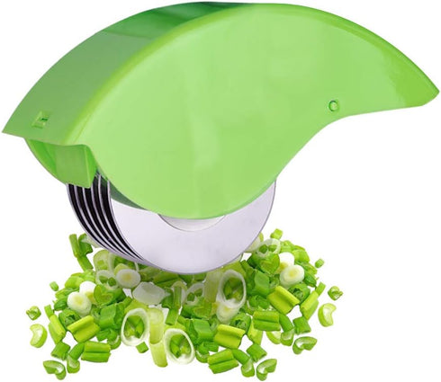Herb Roller Mincer, AOZBZ Manual Hand Scallion Chive Mint Cutter with 6 Stainless Steel Blade Kitchen vegetable chop...
