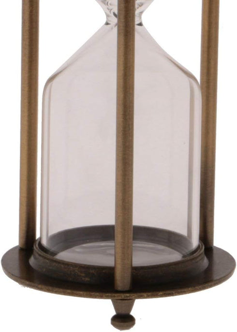 Retro Metal Sandglass Empty Hourglass Sand Timer Without Sand for Home Office Decoration (Bronze - L)...