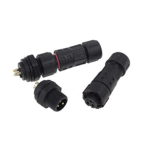 AOHUA M12 Waterproof Connector IP68 Outdoor Electrical Plug Wire to Panel, Front Male Panel Mount for 2 Or 3-pin Cables Ø 4.5-7.5mm UL Certificati...