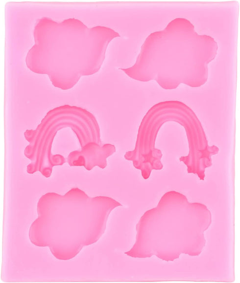 Rainbow Silicone Fondant Molds Cloud Chocolate Baking Molds For Cake Decorating Cupcake Topper Candy Chocolate Gum Paste Polymer Clay...
