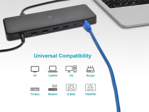 Monoprice Cat6A 3ft Blue Patch Cable Double Shielded (S/FTP) 26AWG 10G Pure Bare Copper Snagless RJ45 Fullboot Series Ethernet Cable...