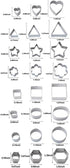 24-Piece Stainless Steel Mini Geometric Shaped Cookie Biscuit Cutter Set Square Heart Triangle Round Flower Star Baking Metal Molds to Cut Out Pas...