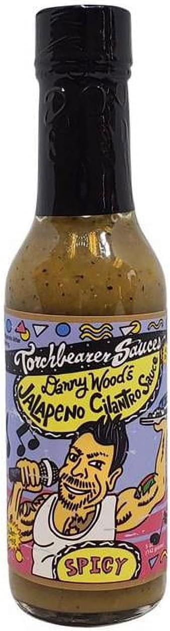 TorchBearer Sauces Danny Wood's Jalapeno Cilantro Sauce 5 Fl Oz, Heat level - Spicy, All Natural, Extract-Free, Made in USA...