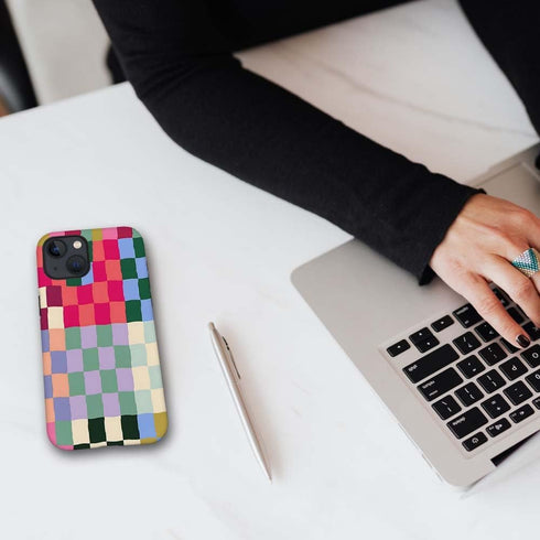 SEized Case Compatible with for iPhone 14,Colorful Checkerboard Phone Case for Girl Women Boy Men,Durable Protection Case for iPhone 14...