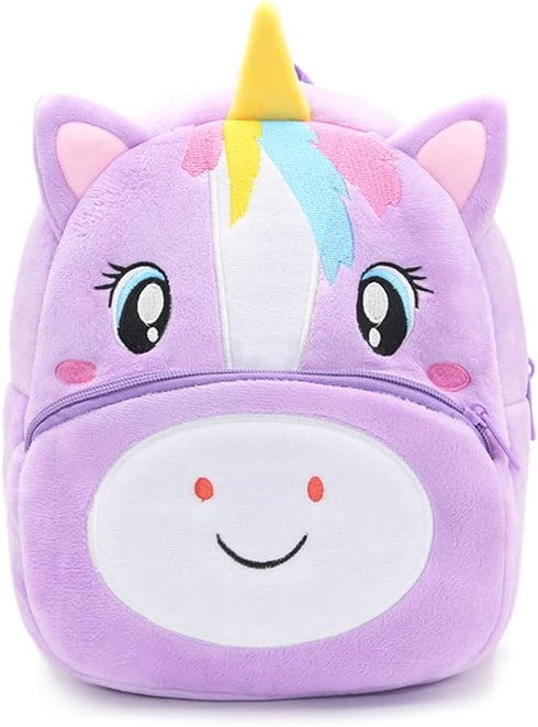 NICE CHOICE Cute Toddler Backpack Toddler Bag Plush Animal Cartoon Mini Travel Bag for Baby Girl Boy 2-6 Years(Puple Unicorn)...