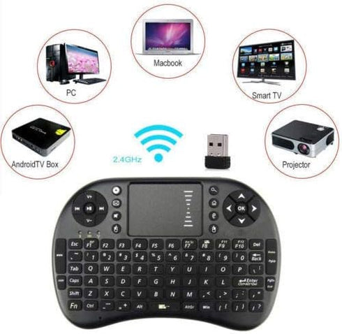 Mini Wireless Keyboard - 2.4GHz Controller with Touchpad Mouse Combo by TV xStream, Compatible with Android TV Box, IPTV, HTPC, Smart TV, PC, X-Bo...