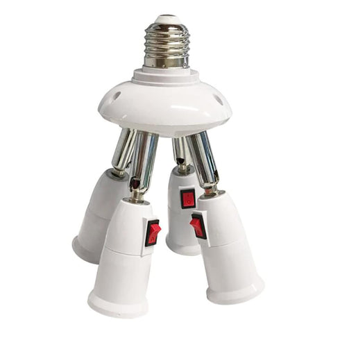 CLWHJ-360 Degrees Adjustable 4 in 1 E26/E27 Splitter Socket Adapter. E26/E27 Standard LED Bulbs 360 Degrees Adjustable 180 Degree Bendable Max Wat...