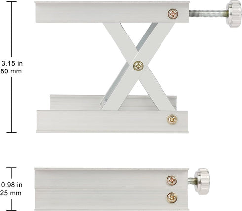 stonylab Lab Scissors Jack, 3.5" x 3.5" Aluminum Alloy Laboratory Support Jack Platform Lab Lift Stand Table, 0.78" - 3.35" Expandable Lift Height...