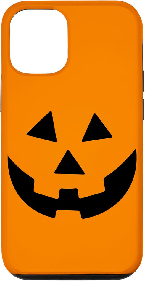 iPhone 12/12 Pro Jack O Lantern Orange Pumpkin Face Halloween Costume Case...