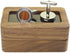 Rustic Black Walnut Wooden Round Cufflinks Tie Clips With Organizer Box for Men...