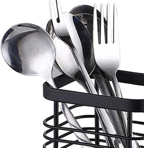 Stainless Steel Utensil Drying Rack, Silverware Drying Basket Basket Draining Basket Kitchen Dish Drainer Dish Drying Rack(S-Black)...
