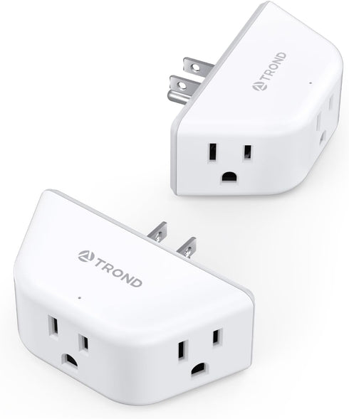 TROND Multi Plug Outlet Extender 2 Pack - Electrical Wall Outlet Splitter, 3 Way Outlet Wall Adapter, Cruise Essentials, Small Multiple Plug Expan...
