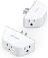 TROND Multi Plug Outlet Extender 2 Pack - Electrical Wall Outlet Splitter, 3 Way Outlet Wall Adapter, Cruise Essentials, Small Multiple Plug Expan...