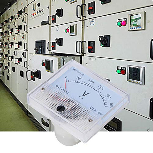 Square Analog Volt Pointer Needle Panel Meter AC Pointer Voltmeter 0-500V Scale Range Voltage Test Meter Detector Panel Meters...
