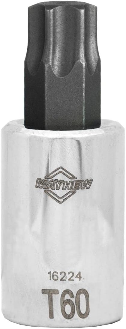Mayhew Tools 16224 1/2" Square Drive Small Insert Socket Bit, Torx T60...