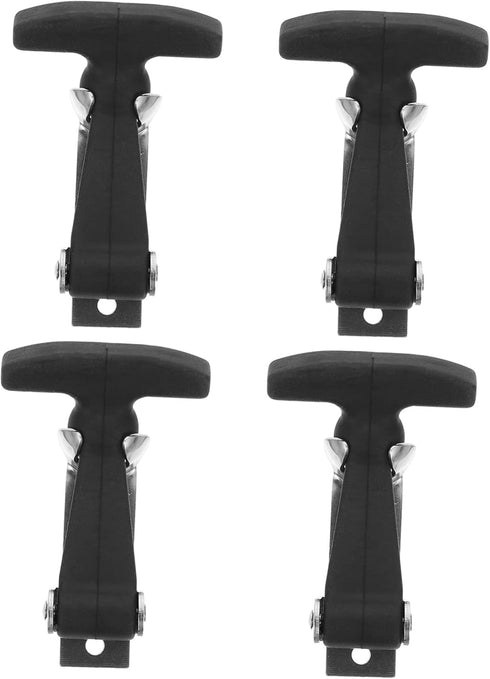 BESPORTBLE 4pcs T-Lock Buckle T Handle Boat T- Handle Rubber Flexible Hasp Car Hood Latches Car Accessories T-Handle Catches A126 Rubber Black Loc...