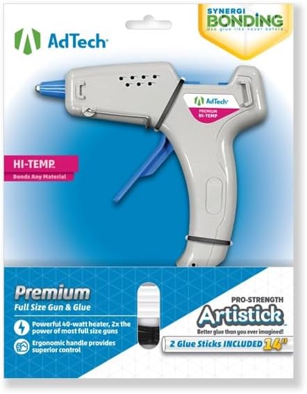 AdTech Premium Full Size Hot Glue Gun System with Artistick Stringless Glue Sticks - Crafts, DIY, Home Repairs...