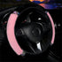 Steering Wheel Cover Universal Standard Size 14.5-15 inch, Soft Fluffy Steering Wheel Cover with Sparkly Crystal Rhinestones for Women Girls (Pink...