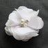Chenkou Craft Pack of 12pcs Chiffon Flowers Ribbon Bows W/Beads 2-3/8" (60mm) Appliques Wedding Decor Bulk Lots (White)...