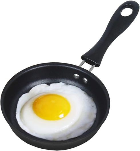 GOWENIC Egg Mini Frying Pan, Black 12cm Mini Household Egg Pan, Household Small Kitchen Cooker, for Frying Eggs...