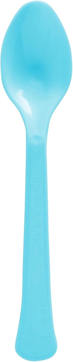 Carribean Blue Plastic Heavy Weight Spoons (50 Count) - Premium Disposable Plastic Cutlery, Perfect for Home Use and All Kinds of Occasions...