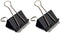 Coideal Black Binder Clips Medium, 1.25 Inch Black Metal Paper Clips 24 Pcs 32mm Foldback Bull Clip Clamps for Office School (1 1/4 Inch)...