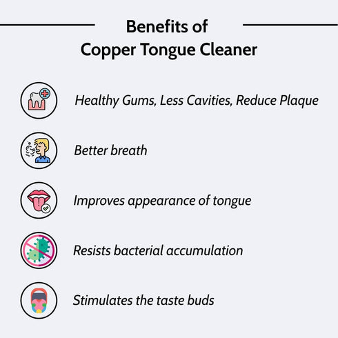 Pure Copper Tongue Scraper Cleaner | Perfect Surgical Tongue Scraper | Best Remedy for Bad Breath | Maintains Oral Hygiene| Flexible Handle and Co...