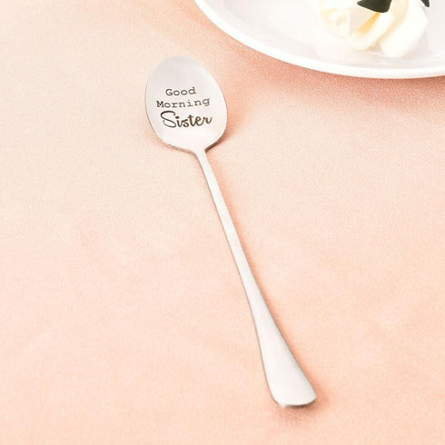Big Lil Sister Christmas Gifts from Brothers Sisters Gift for Teen Girls Good Morning Sister Engraved Spoon for Stepsister Sister in law Birthday ...