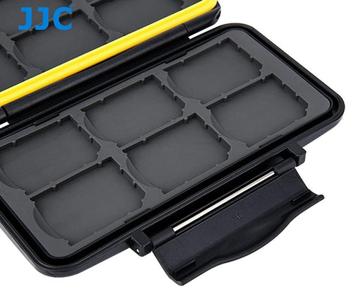 JJC MC-SD12 Water-Resistant Holder Storage Memory Card Case for 12 SD Cards (Black)...