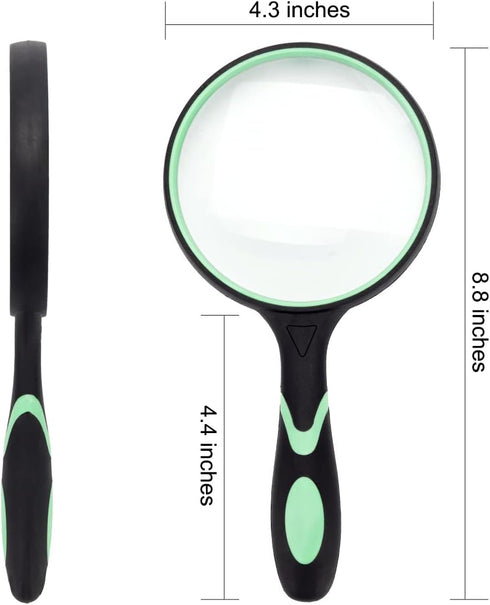 Large Magnifying Glass 10X Handheld Reading Magnifier for Seniors - 100MM 4INCHES Real Glass Magnifying Lens for Book Newspaper Reading, Insect an...
