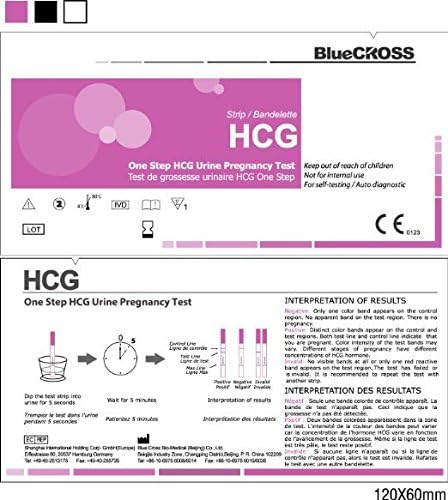 BlueCROSS 10 MIU Early Pregnancy Test Strips (HCG Test Strips) (Pack of 10)...