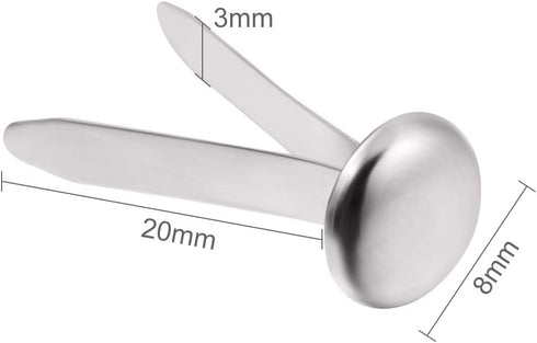 300 Pieces 3/4 Inch Paper Fasteners Small Round Metal Brads with Hole Punch for Scrapbooking Crafts Making DIY (Silver)...