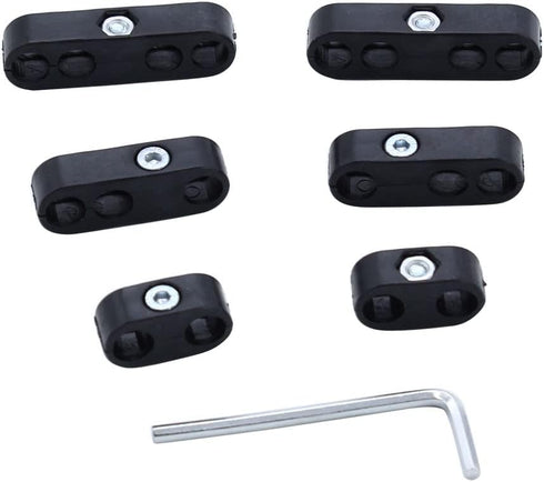 6 pcs 7mm 8mm Spark Plug Wire Separators Dividers Looms Black Fits for Mopar Ford Chevy Mustang...