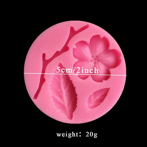 Rolin Roly Fondant Flower Mold Peach Leaves Molds 3D Silicone Mould Mini Cake Moulds for Cakes Decoration Accessories Candy Gumdrop DIY Making Cra...