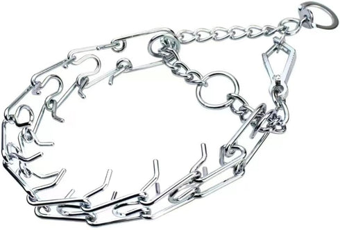 Chrome Plated Prong Dog Collar,no Pull Dog Prong Collar with Spikes,Choke Collar for Dogs Pinch Training Collar (4.0 * 28in)...