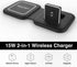 NemaTech Foldable & Portable Mobile 2-in-1 Wireless Charging Station, Fast Charging for Apple Watch, AirPods, iPhone 14/13/12/11/XR, Samsung Galax...
