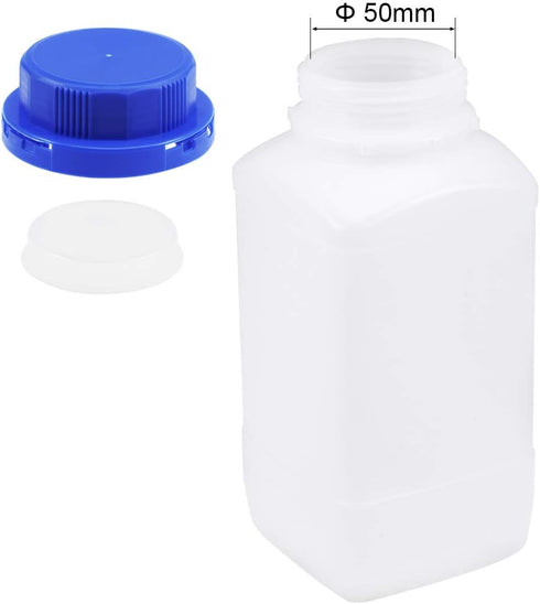 uxcell Plastic Lab Chemical Reagent Bottle 1000ml/34oz Wide Mouth Sample Sealing Liquid Storage Container Blue...
