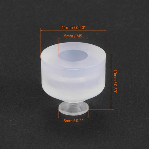 uxcell Suction Cups, 5mm Diameter x M5 Joint Silicone Vacuum Pneumatic Suction Cup 4pcs...